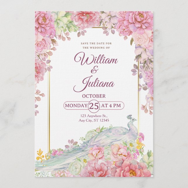 Romantic Wedding Invitation | Elegant Modern (Front)