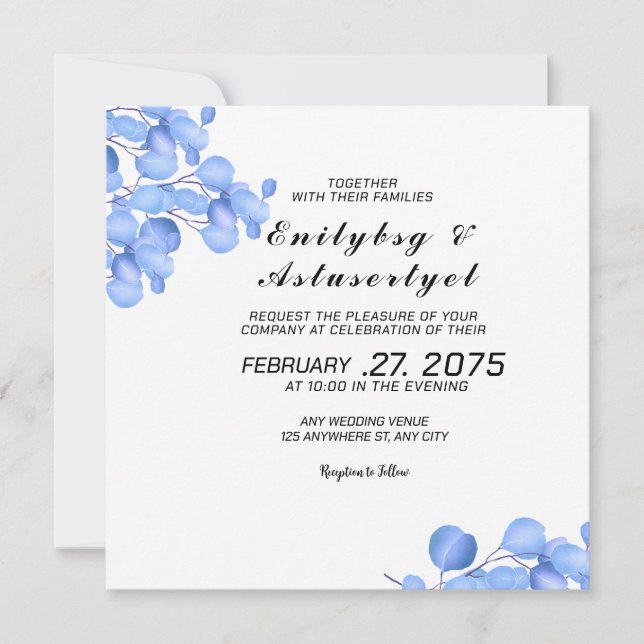 Romantic wedding invitation set square templa (Front)