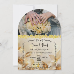 Romantic Wedding Invitation with Floral Design