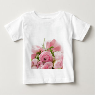 Romantic Wedding Love Soft Pink Flower Bouquet Baby T-Shirt