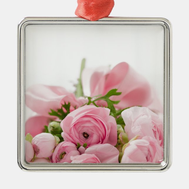 Romantic Wedding Love Soft Pink Flower Bouquet Metal Tree Decoration (Front)