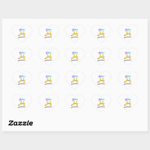 Romantic Wedding Merci Canary Heart Sticker 