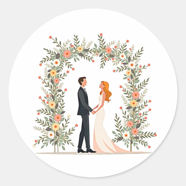 Romantic Wedding Moment Sticker (Front)