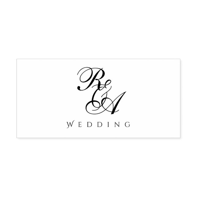 Romantic Wedding Monogram  Self-inking Stamp (Design)