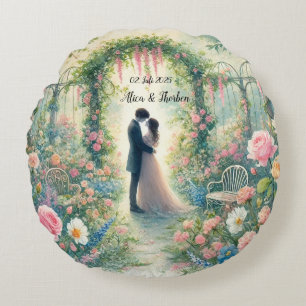 Romantic Wedding pastell Nr.3 Round Cushion