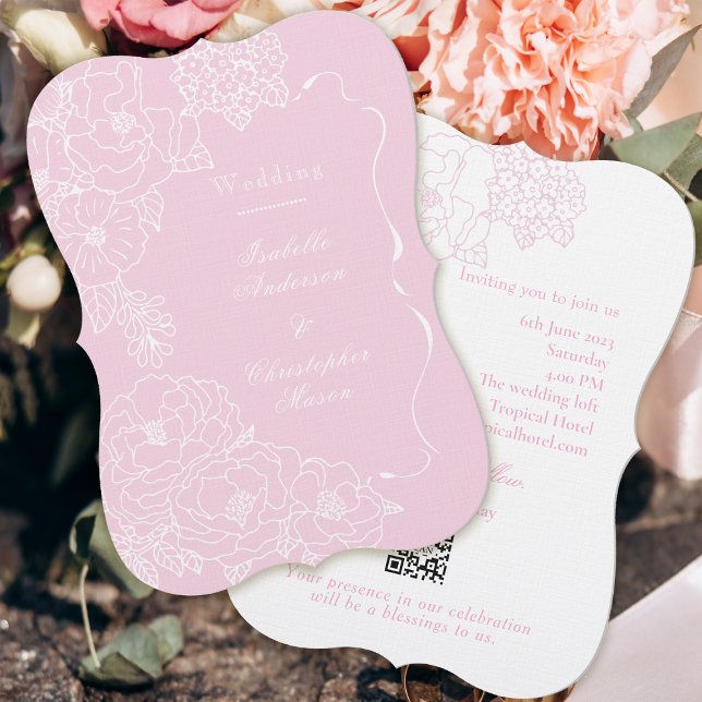 Romantic Wedding Peonies Delicate Blush Pink Invitation (Creator Uploaded)