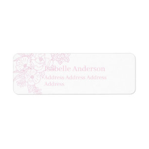 Romantic Wedding Peonies Delicate Blush Pink Return Address Label