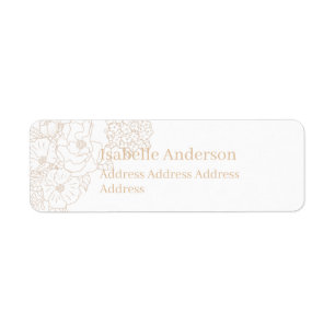 Romantic Wedding Peonies Delicate Ivory Return Address Label