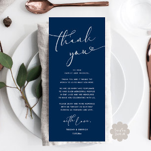Romantic Wedding Place Setting Thank You Card