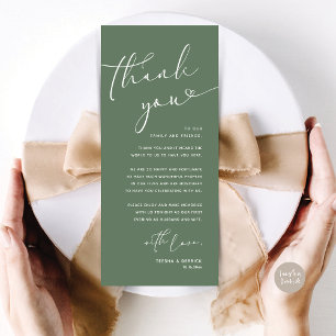 Romantic Wedding Place Setting Thank You Card