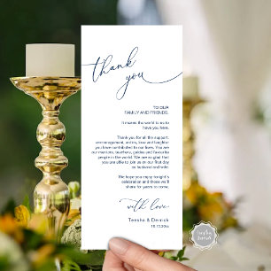 Romantic Wedding Place Setting Thank You Card