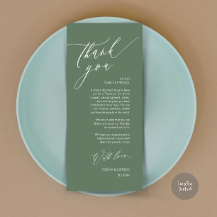 Romantic Wedding Place Setting Thank You Card