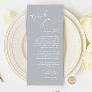 Romantic Wedding Place Setting Thank You Card