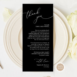 Romantic Wedding Place Setting Thank You Card