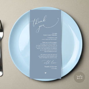 Romantic Wedding Place Setting Thank You Card