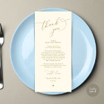 Romantic Wedding Place Setting Thank You Card<br><div class="desc">Introducing the perfect finishing touch to your wedding reception - our elegant retro yellow gold Wedding Thank You Place Setting Cards, with card title "Thank you" ! Designed to express your heartfelt appreciation for each guest's presence on your special day, these cards are the ideal way to add a personal...</div>