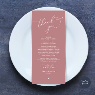 Romantic Wedding Place Setting Thank You Card