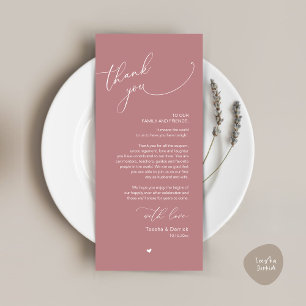 Romantic Wedding Place Setting Thank You Card