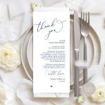 Romantic Wedding Place Setting Thank You Card<br><div class="desc">Introducing the perfect finishing touch to your wedding reception - our elegant Navy Blue Wedding Thank You Place Setting Cards, with card title "Thank you" ! Designed to express your heartfelt appreciation for each guest's presence on your special day, these cards are the ideal way to add a personal touch...</div>