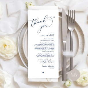 Romantic Wedding Place Setting Thank You Card