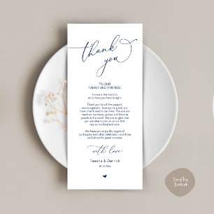 Romantic Wedding Place Setting Thank You Card