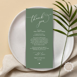 Romantic Wedding Place Setting Thank You Card