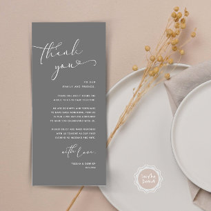Romantic Wedding Place Setting Thank You Card