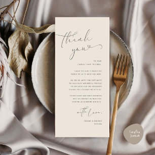 Romantic Wedding Place Setting Thank You Card