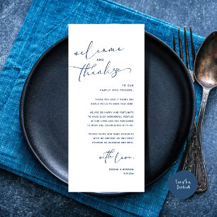 Romantic Wedding Place Setting Thank You Card