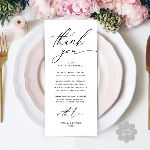 Romantic Wedding Place Setting Thank You Card