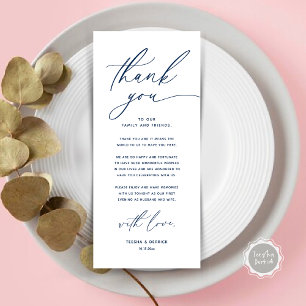 Romantic Wedding Place Setting Thank You Card