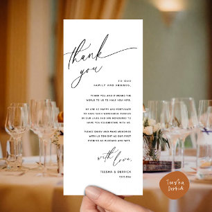 Romantic Wedding Place Setting Thank You Card