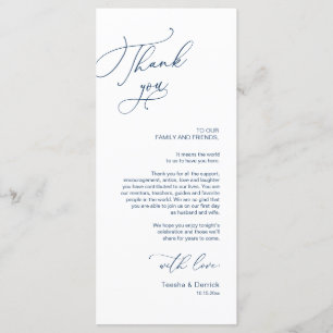 Romantic Wedding Place Setting Thank You Card