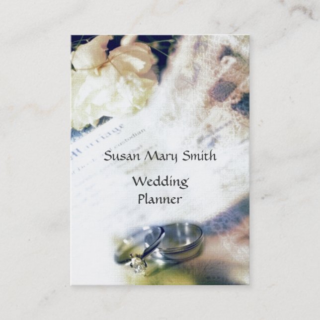 Romantic Wedding Planner Business Card (Front)