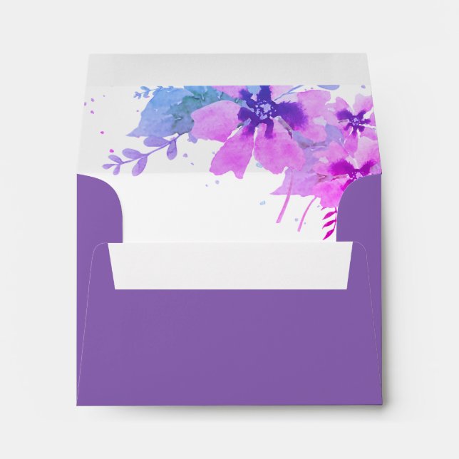 Romantic Wedding Pre-Printed Address RSVP Envelope (Back (Bottom))