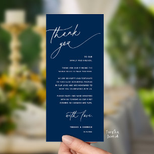 Romantic Wedding Reception Dinner Thank You Card