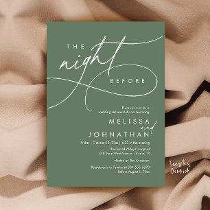 Romantic Wedding Rehearsal Dinner The Night Before Invitation