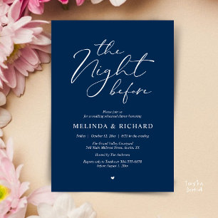 Romantic Wedding Rehearsal Dinner The Night Before Invitation