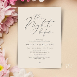Romantic Wedding Rehearsal Dinner The Night Before Invitation