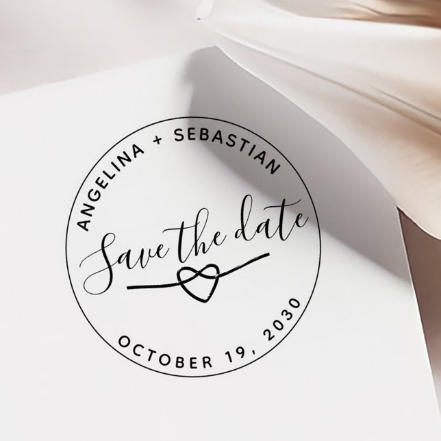 Romantic Wedding Save The Date Rubber Stamp (Creator Uploaded)