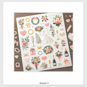"Romantic Wedding Stickers"