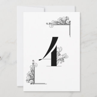 Romantic Wedding table number card