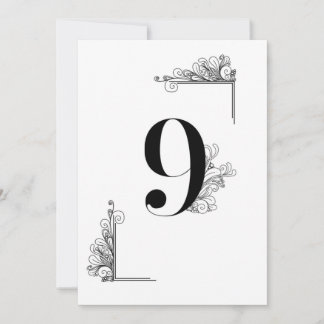 Romantic Wedding table number card