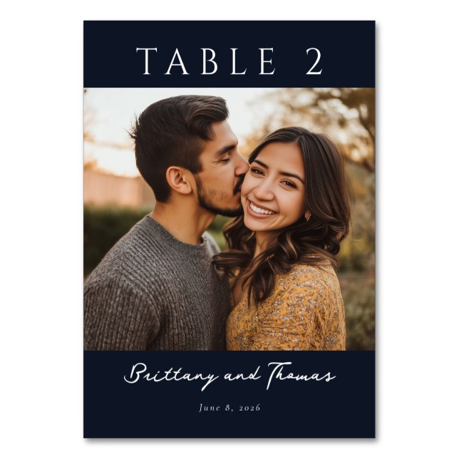 Romantic Wedding Table Sign Table Number (Front)