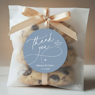 Romantic Wedding Thank you for celebrating with us Classic Round Sticker