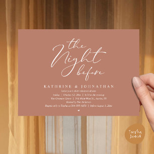 Romantic Wedding The Night Before Rehearsal Dinner Invitation