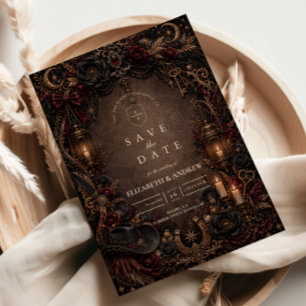 Romantic Western Goth Wedding Save The Date