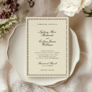 Romantic Western Ornate Frame Wedding Invitation