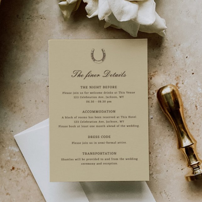 Romantic Western Ranch Wedding Details Enclosure Card (Creator Uploaded)