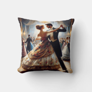 Romantic Whimsical Couples Dancing Cushion